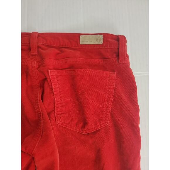 Adriano Goldschmid Jeans Sz 26 The Stevie Slim Straight Red Corduroy AG - Picture 11 of 11